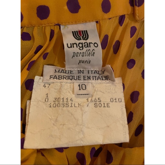 100% silk vintage Ungaro polka-dot skirt - Picture 3 of 4